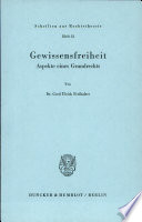 Gewissensfreiheit ;Aspekte eines Grundrechts. (另開視窗)