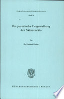 Die juristische Fragestellung des Naturrechts (另開視窗)