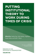 Putting institutional theory to work during times of crisis / (另開視窗)