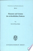 Elements und Grenzen des zivilrechtlichen Denkens / (另開視窗)
