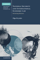 National security and international economic law :restoring balance / (另開視窗)